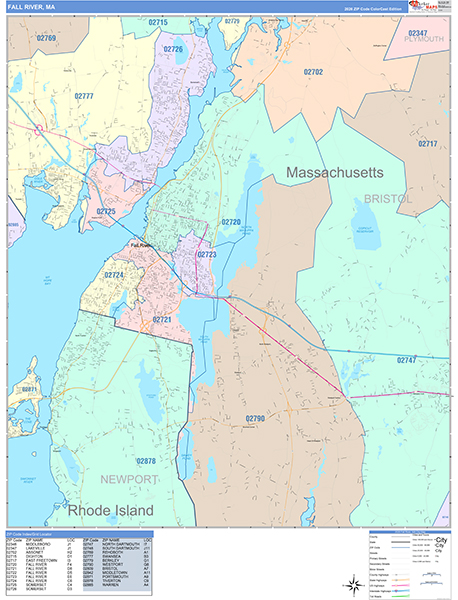 Fall River Wall Map